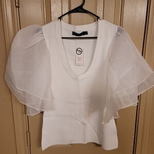 Fashion to Figure White Puff Sleeve Blouse
